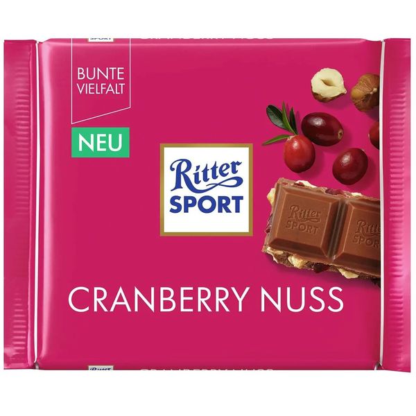 Шоколад молочний Ritter Sport Cranberry Nuss Журавлина і Горіхи 100 г 5101 фото