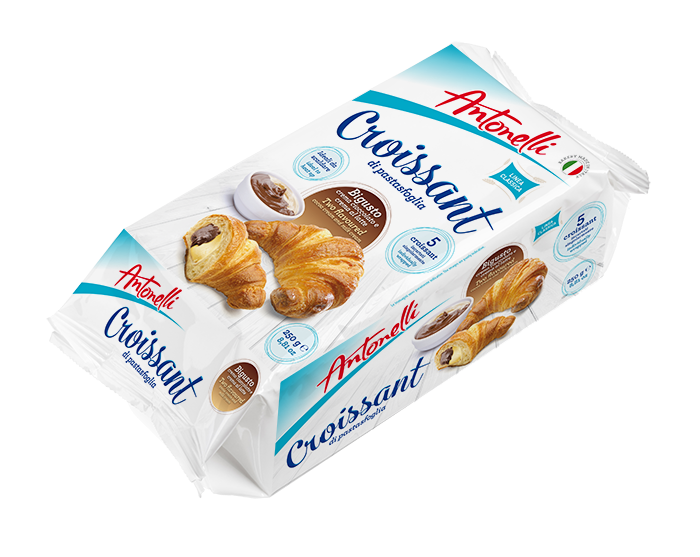 Круасани з шоколадно вершковою начинкою Antonelli Two Flavoured Milk Chocolate Croissant 250 g 5 шт 5267 фото