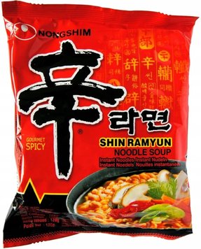 Корейська локшина швидкого приготування Гостра з грибами Nongshim Shin Ramyun noodle soup Рамен 120 g 5326 фото