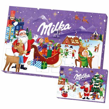 Адвент Календар Milka Advent Calendar 200g (Санта з санчатами) 1407 фото