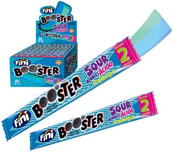 Блок кислих жувальних цукерок Fini Booster Sour Berries 80pc (до 09.2023) 4723 фото