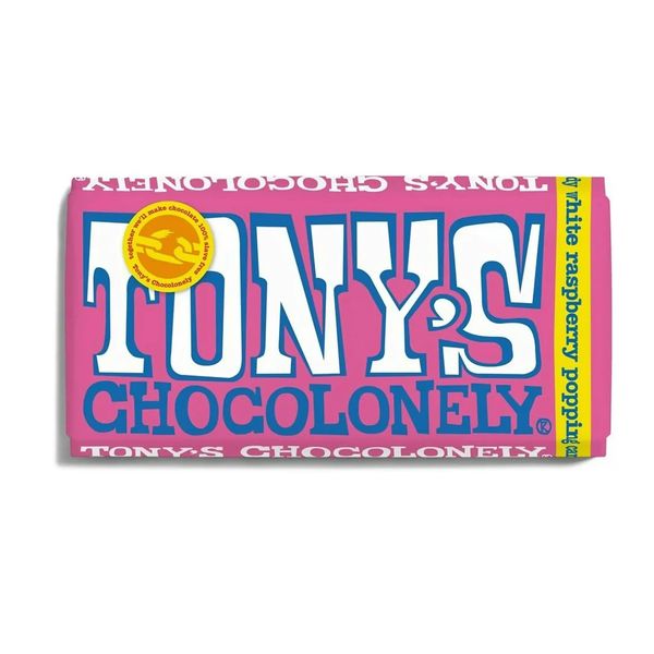 Шоколадка Tony's Chocolonely Raspberry & Popping Candy White Chocolate 180g 4092 фото