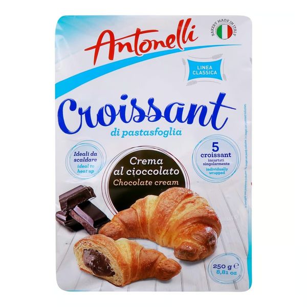 Круасани шоколадні Antonelli Chocolate Cream Croissant 250 g 5 шт 5263 фото