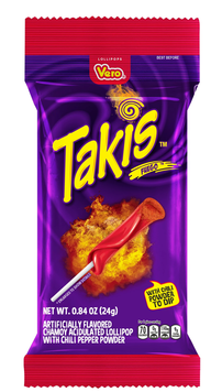 Леденцы на палочке Takis Fuego 3 Lollipops 72g 4582 фото