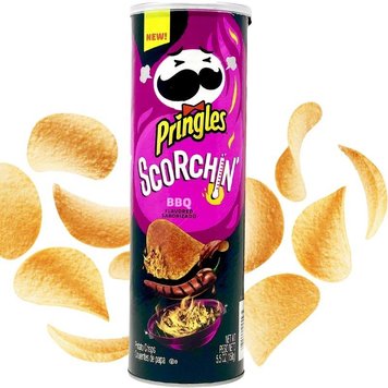 Острые чипсы Pringles Scorchin BBQ 158g 1887 фото