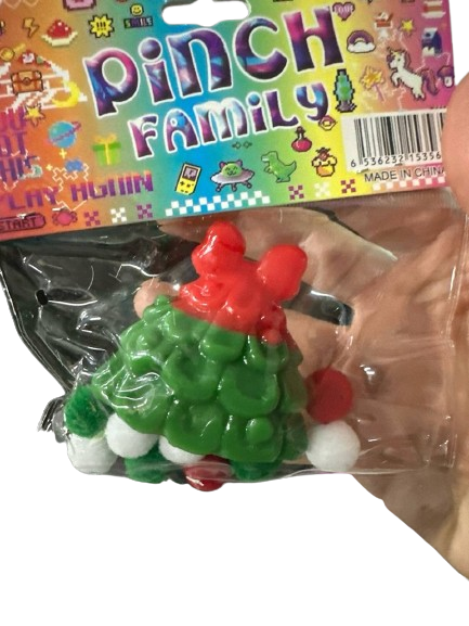Игрушка-антистресс Таба Сквиш Pinch Family Елка зеленая с красным бантом 7918 фото