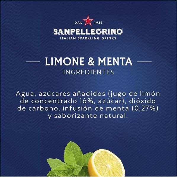 Газований напій Sanpellegrino Limone Menta 330мл 9205 фото