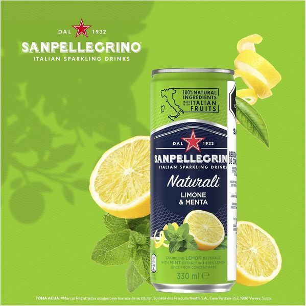Газований напій Sanpellegrino Limone Menta 330мл 9205 фото