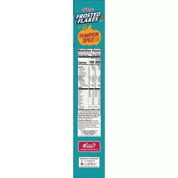 Пластівці Kellogg's Frosted Flakes Pumpkin Spice 484g (Пошкоджена коробка) 5653 фото