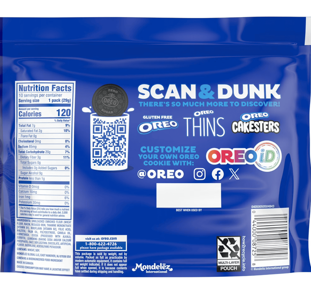 Печиво Oreo Double Stuf Zero Sugar Chocolate Sandwich Cookies 290г 11557 фото