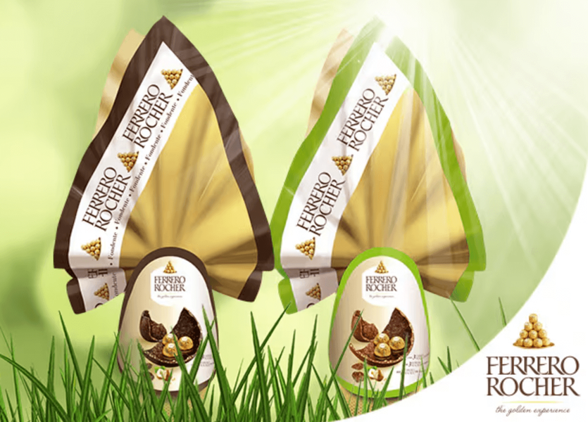 Шоколадное яйцо с конфетами Ferrero Rocher Pasqua d'Oro Cioccolato al Latte con Nocciole с лесным орехом 212 г. 8343 фото