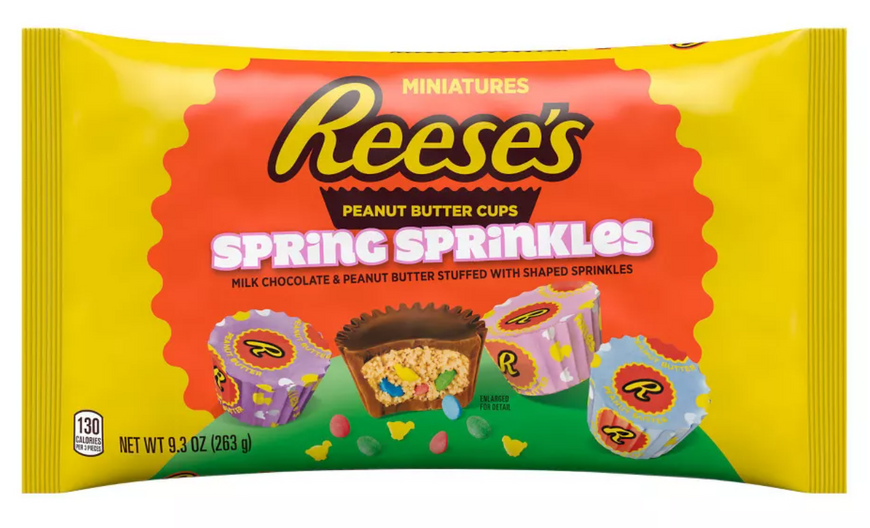 Шоколадні цукерки Reese's Peanut Butter Cups Miniatures with Spring Sprinkles 263г 8490 фото