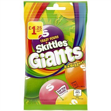 Драже Skittles Giants Vegan Chewy Sour Sweets, 116г 6324 фото