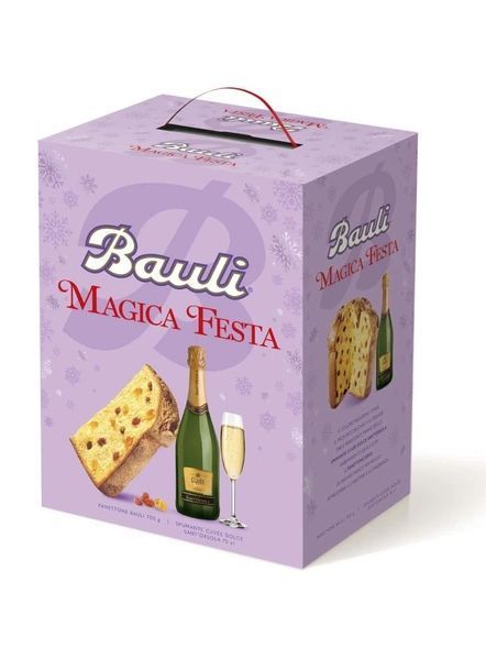 Рождественский подарочный набор Bauli Strenna Magica Festa 2 элемента Игристое вино и Панеттоне с изюмом 7629 фото