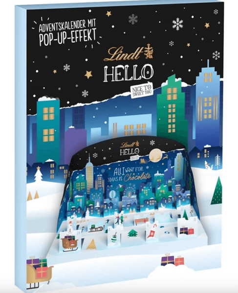 Адвент Календарь Lindt Hello Pop-Up-Effekt Adventskalender Set рождественский набор 365 г. 7780 фото