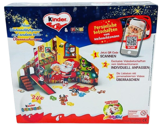 Різдвяний адвент календар з шоколадними яйцями Kinder Uberraschung Advent Calendar 24 х 20г 7679 фото