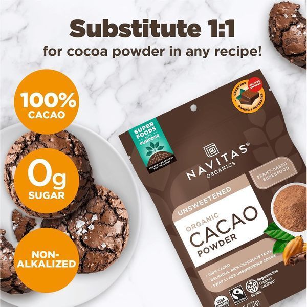 Какао порошок Navitas Naturals Organic Cacao Powder 227г 10694 фото