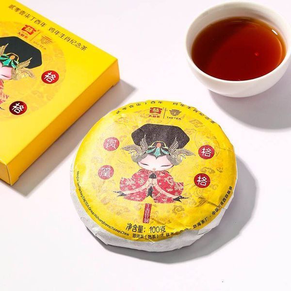 Чай Шу Пуэр  TaeTea Menghai Dayi Feng Huang Ge Ge Принцесса Феникс 100 г. 8814 фото