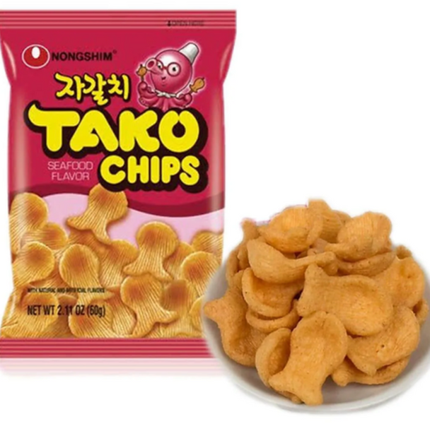 Корейські снеки Nongshim Tako Chips Seafood Flavor 60г 7969 фото