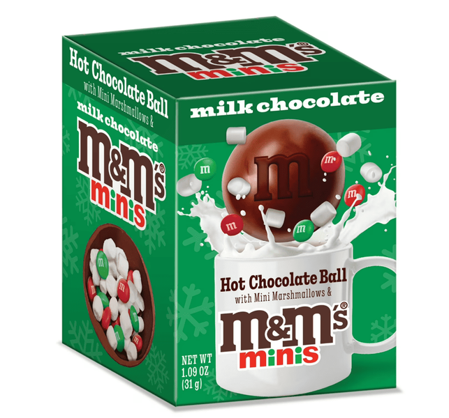 Шоколадная бомбочка с драже и мини-маршмеллоу M&M's Minis Milk Chocolate Hot Chocolate Ball 31г 9706 фото