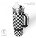 Термокружка с ручкой Cirkul All-Day StrawSip Black Checkmate из нержавеющей стали 887 мл 9901 фото 5