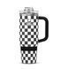Термокружка с ручкой Cirkul All-Day StrawSip Black Checkmate из нержавеющей стали 887 мл 9901 фото 1