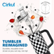 Термокружка с ручкой Cirkul All-Day StrawSip Black Checkmate из нержавеющей стали 887 мл 9901 фото 2