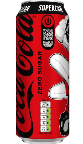Газований напій Coca-Cola Supercan Zero Sugar Аніме 500мл 11468 фото