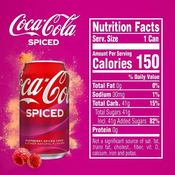 Напій Coca-Cola Spiced Raspberry Spiced Coke Natural Flavor, 335мл (Примʼята баночка) 6997 фото