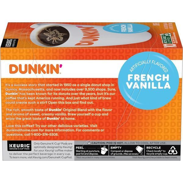 Капсулы для кофе Dunkin' French Vanilla Flavored Coffee, 105г 6487 фото