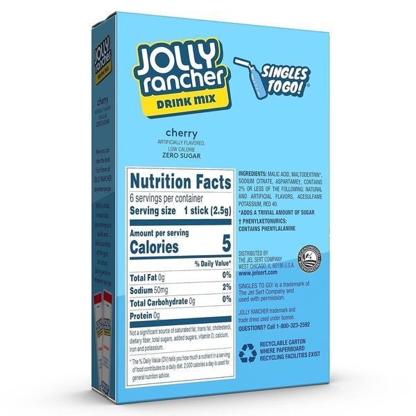 Порошковый напиток Jolly Rancher Water Drink Mix Chery 16г 6682 фото