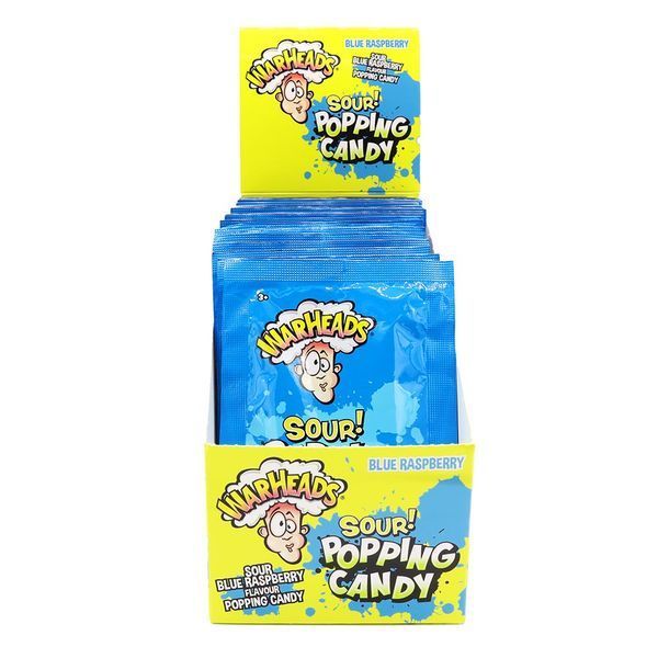 Кислые шипучие конфеты Warheads Sour Popping Candy Blue Raspberry Pouch 9г 7878 фото