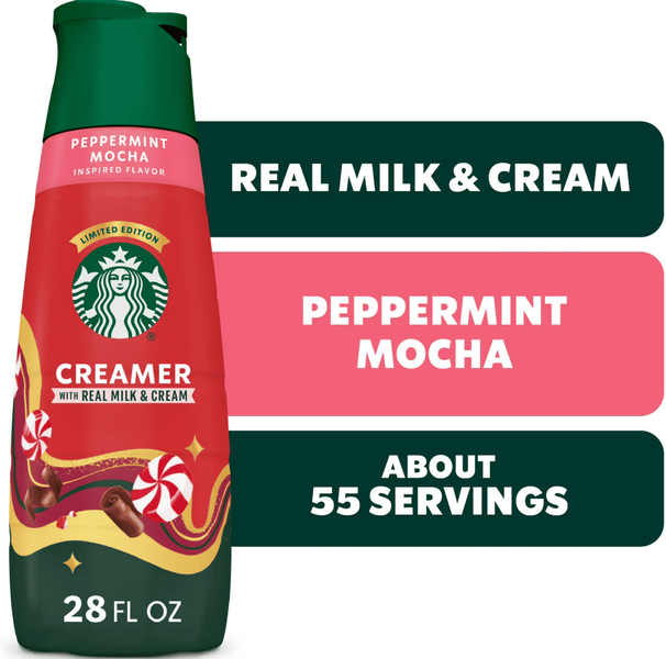 Вершки для кави Starbucks Peppermint Mocha Flavored Coffee Creamer 828мл 9516 фото