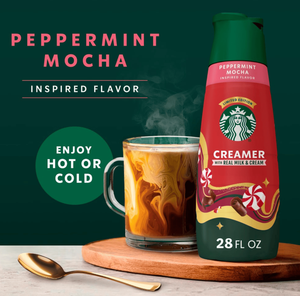 Вершки для кави Starbucks Peppermint Mocha Flavored Coffee Creamer 828мл 9516 фото