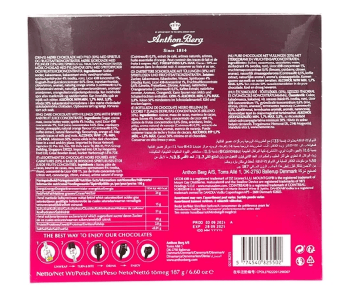 Шоколадные бутылочки Anthon Berg Chocolate Cocktail Liqueurs 12шт 187г 5662 фото