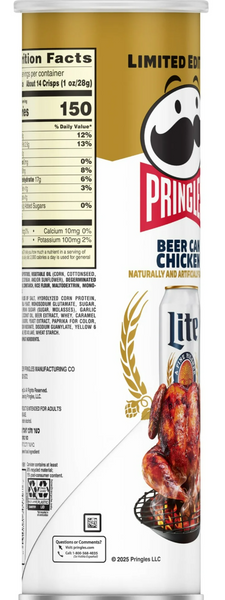 Чипсы Pringles Miller Lite Beer Can Chicken 158г 8648 фото