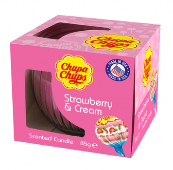 Свічка Chupa Chups Scented Candle Strawberry and Cream 85г 9853 фото