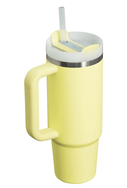 Термокружка Stanley The Quencher H2.O FlowState Жовта з ручкою і трубочкою 591мл 10998 фото
