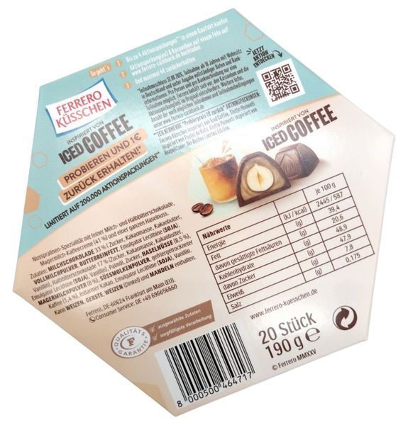 Шоколадні цукерки Ferrero K&uuml;sschen Iced Coffee 190г 11247 фото