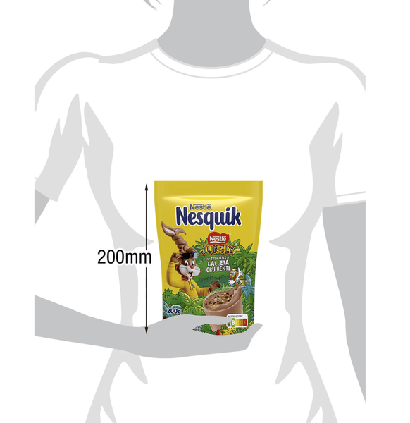 Какао Nestle Nesquik Jungly Cacao с кусочками печенья 200г 9267 фото