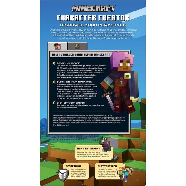 Хлопья Kellogg's Minecraft Creeper Crunch Cinnamon with Marshmallows 227g 1395 фото