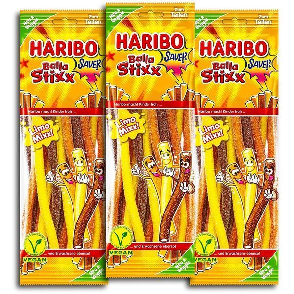 Жевательные конфеты Haribo Balla Stixx Limo Mixx sauer vegan 175 г 7200 фото