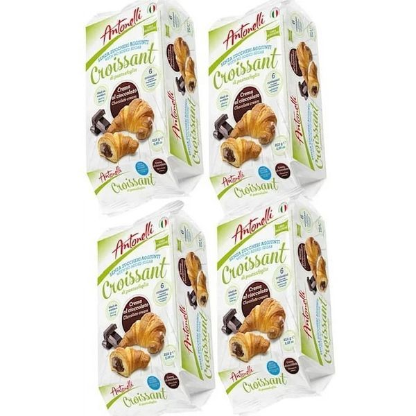 Круасаны Antonelli Croissant без сахара с шоколадно кремовой начинкой 252г 6788 фото