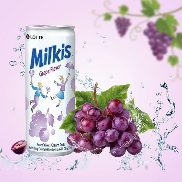 Молочний газований напій Lotte Milkis Grape Flavor 250мл 11811 фото
