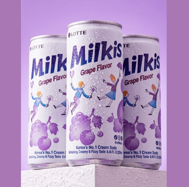 Молочний газований напій Lotte Milkis Grape Flavor 250мл 11811 фото
