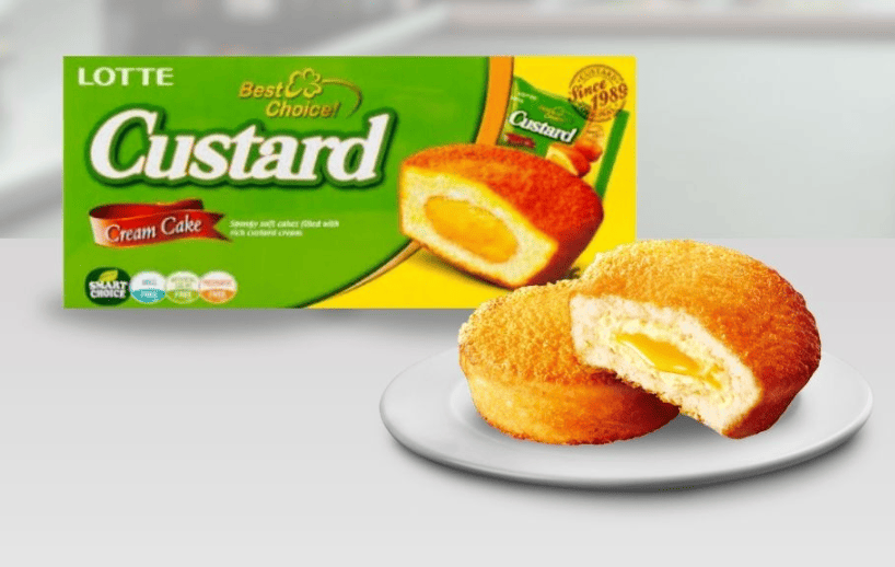 Кекси Lotte Custard Cream Cake із заварним кремом 6шт x 23г 9016 фото
