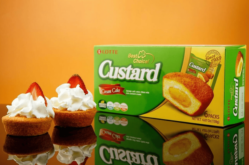 Кекси Lotte Custard Cream Cake із заварним кремом 6шт x 23г 9016 фото