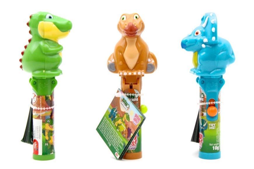 Іграшка з льодяником Pop Ups Dino Friends - Тиранозавр 10g 2925 фото