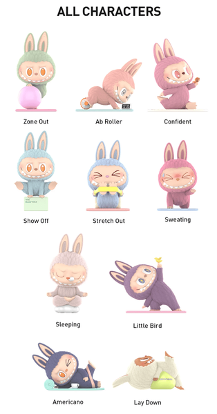 Игрушка-брелок Лабубу Pop Mart Labubu The Monsters Lazy Yoga Series, 1шт 8917 фото
