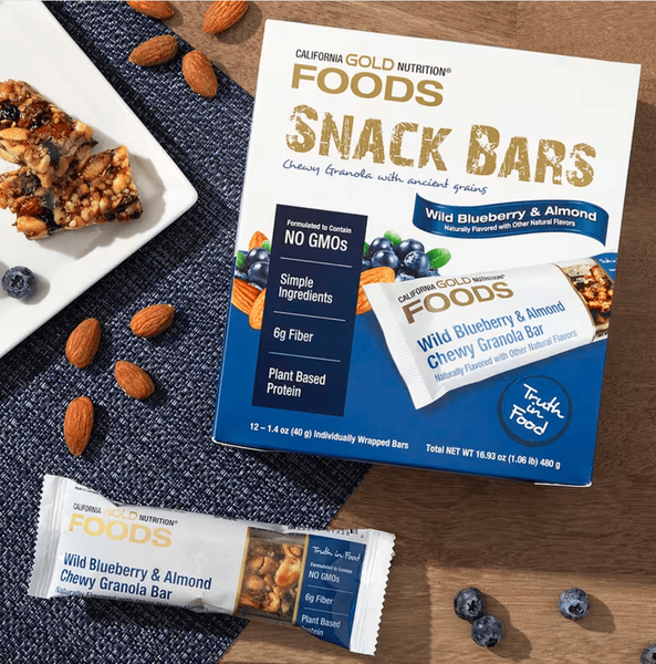 Батончик California Gold Nutrition Foods Wild Blueberry Almond Granola Snack Bar 40г 10697 фото